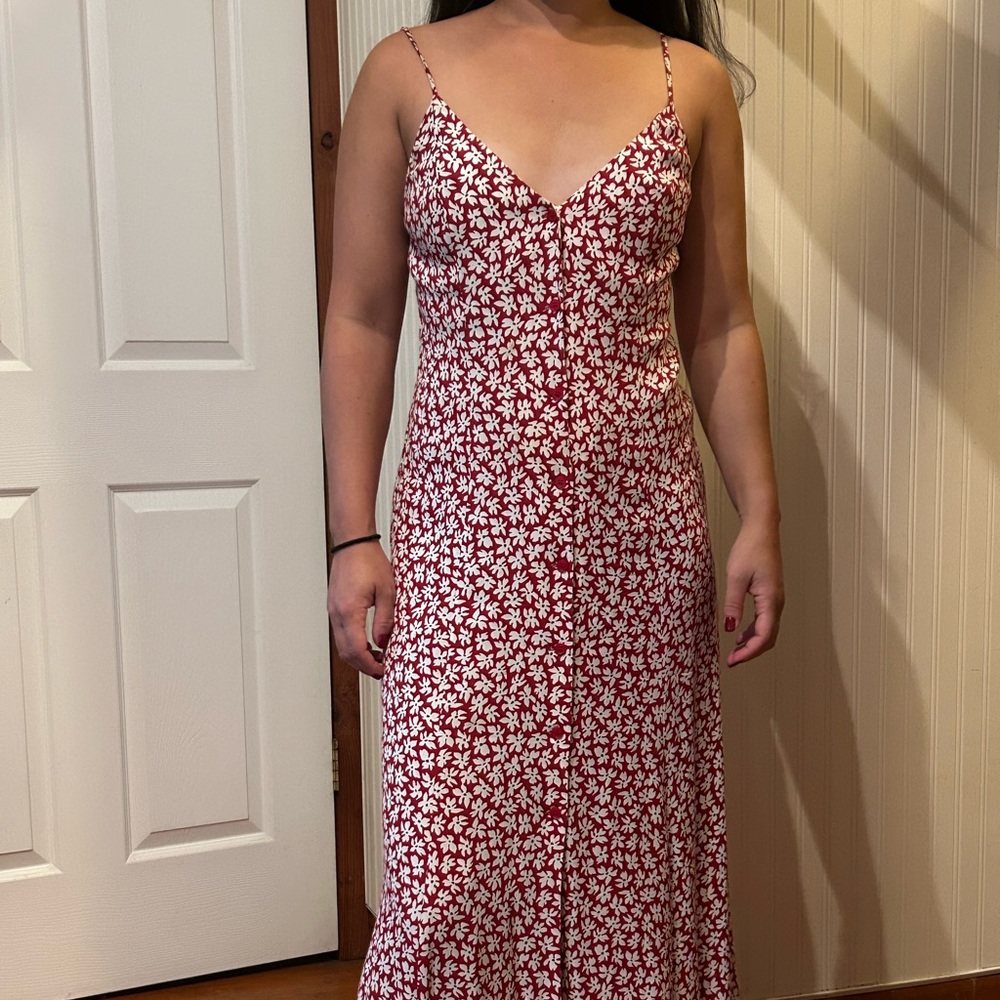 Reformation button front midi dress